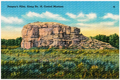 Pompeys Pillar, MT: Pompey's Pillar, along No. 10, Central Montana