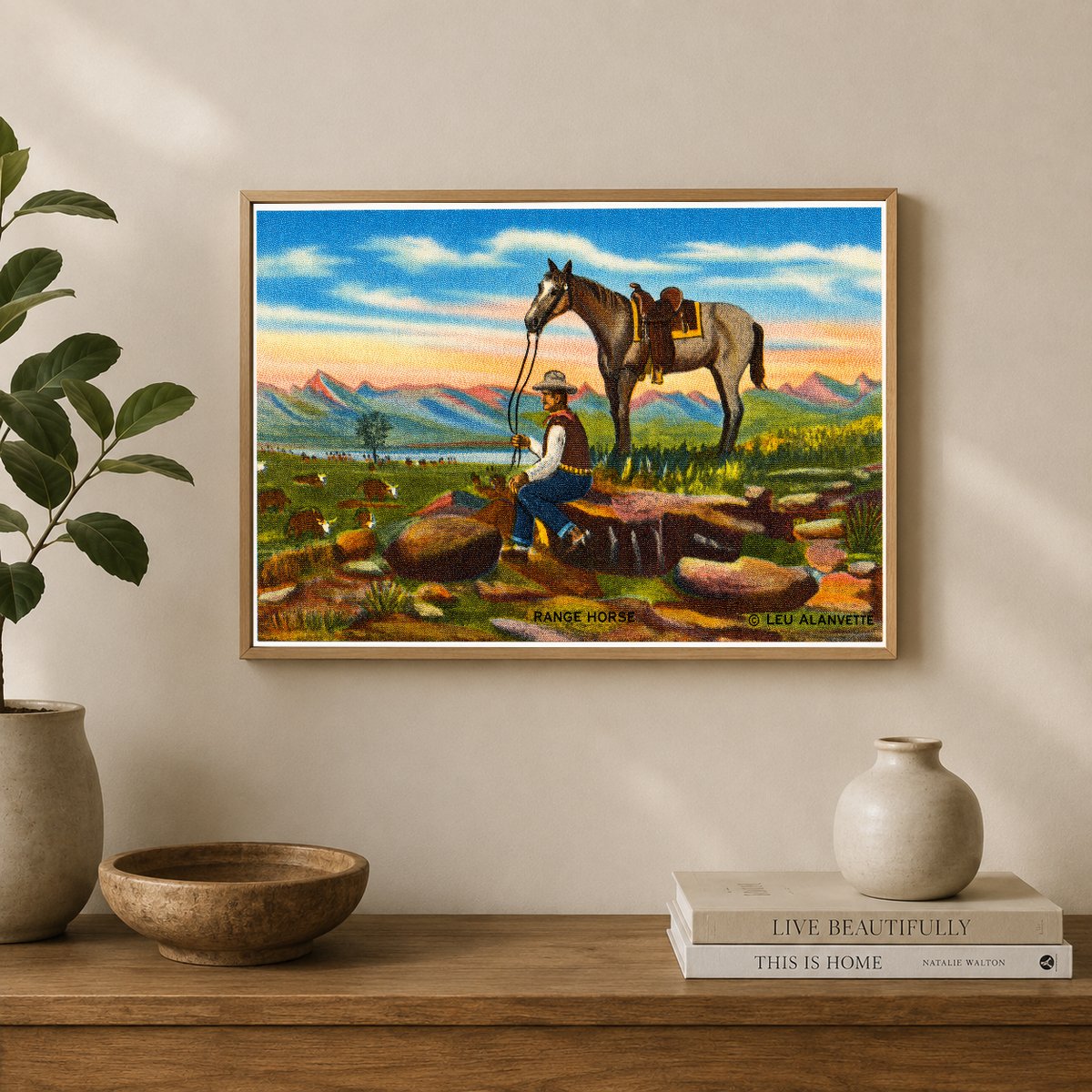 Baton Rouge, LA: My range horse, original oil painting painted by Leo A. Arvette