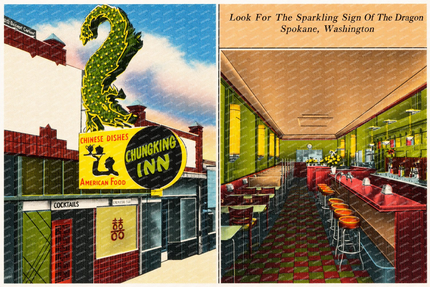 Spokane, WA: Chung King Inn, look for sparkling sign of the dragon