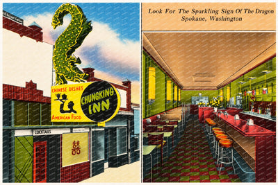Spokane, WA: Chung King Inn, look for sparkling sign of the dragon