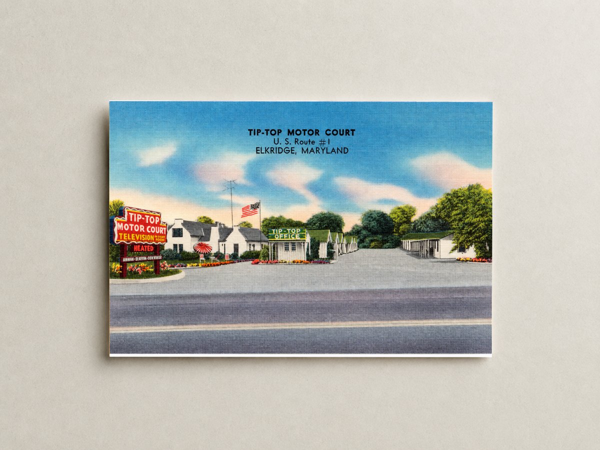 Tip-Top Motor Court, U. S. Route #1, Elkridge, Maryland — Vintage Maryland Postcard