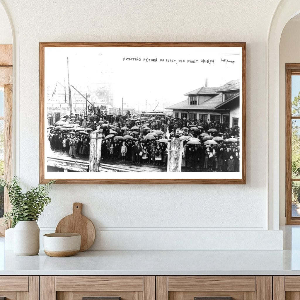 Anticipation at Norfolks Fleet Return, 1909