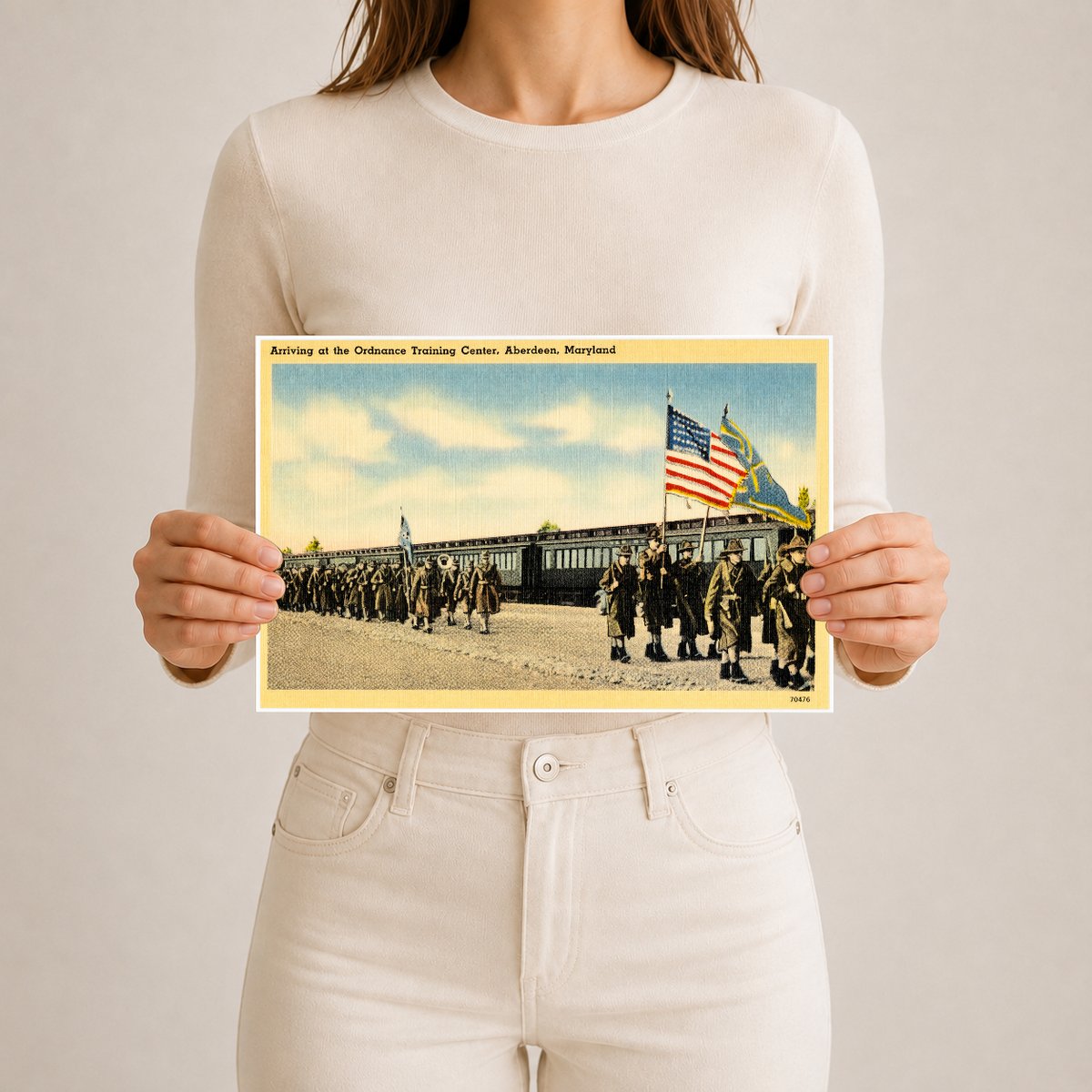 Arriving at the Ordnance Training Center, Aberdeen, Maryland — Vintage Maryland Postcard