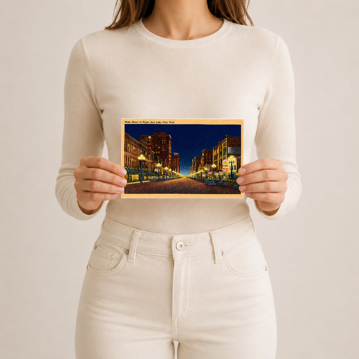 Salt Lake City, UT: Main Street at night, Slat Lake City