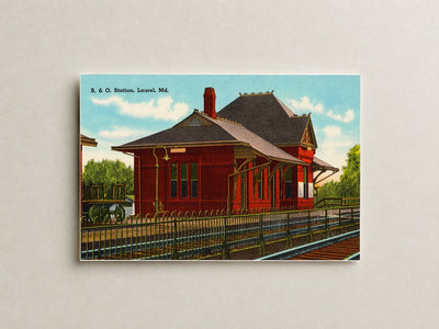 B. & O. Station, Laurel, MD — Vintage Maryland Postcard