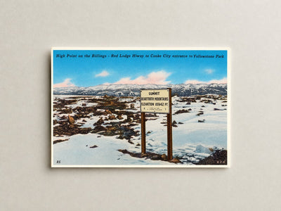 Billings, MT: High point on the Billings - Red Lodge Hiway to Cooke City entrance to Yellowstone Park
