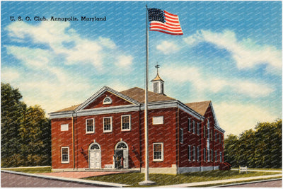 U. S. O. Club, Annapolis, Maryland — Vintage Maryland Postcard