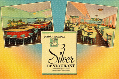 Petit Norman Silver Restaurant, 8250 Georgia Avenue, in the heart of Silver Spring — Vintage Maryland Postcard