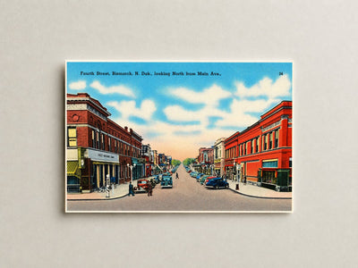 Bismarck, ND: Fourth Street, Bismarck N. Dak., looking north from Main Ave.