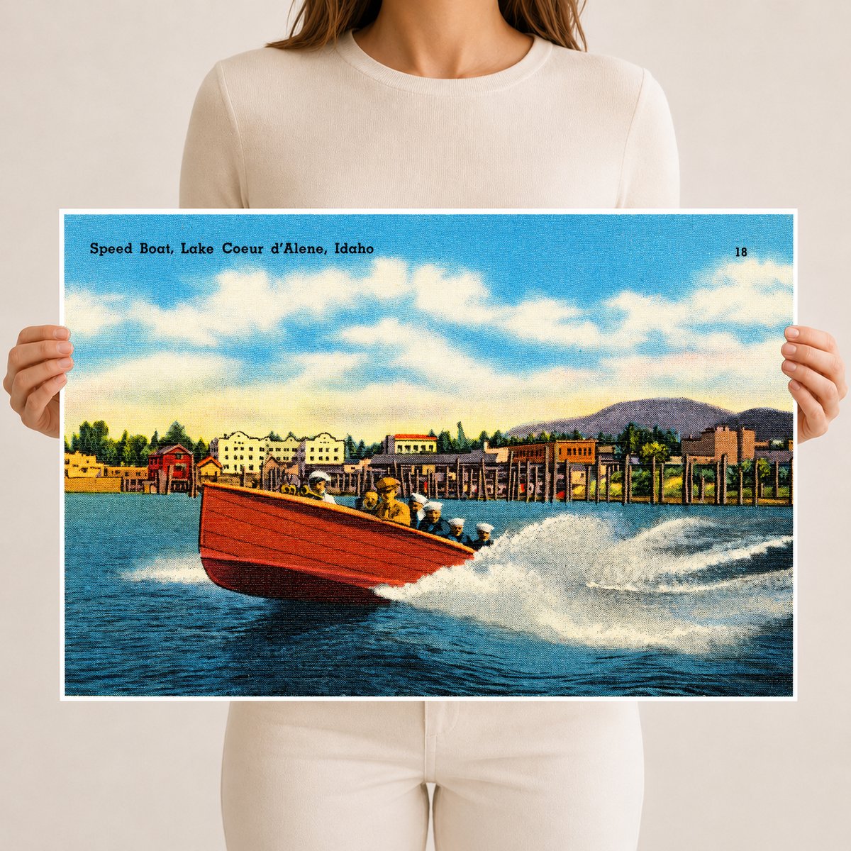Coeur d'Alene Lake, ID: Speed boat, Lake Coeur d'Alene