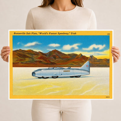 Bonneville Salt Flats, UT: Bonneville Salt Flats, "World's fastest speedway." Utah