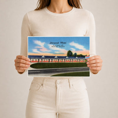 Sherwood Motel, U. S. Route #40, North East, Maryland — Vintage Maryland Postcard