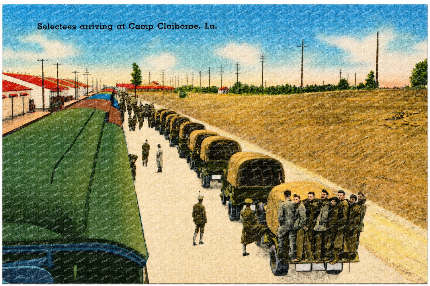 Forest Hill, LA: Selectees arriving at Camp Claiborne