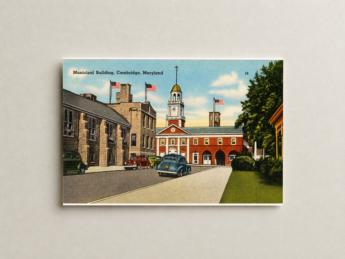 Municipal building, Cambridge, Maryland — Vintage Maryland Postcard