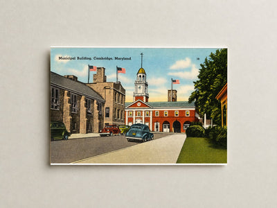 Municipal building, Cambridge, Maryland — Vintage Maryland Postcard