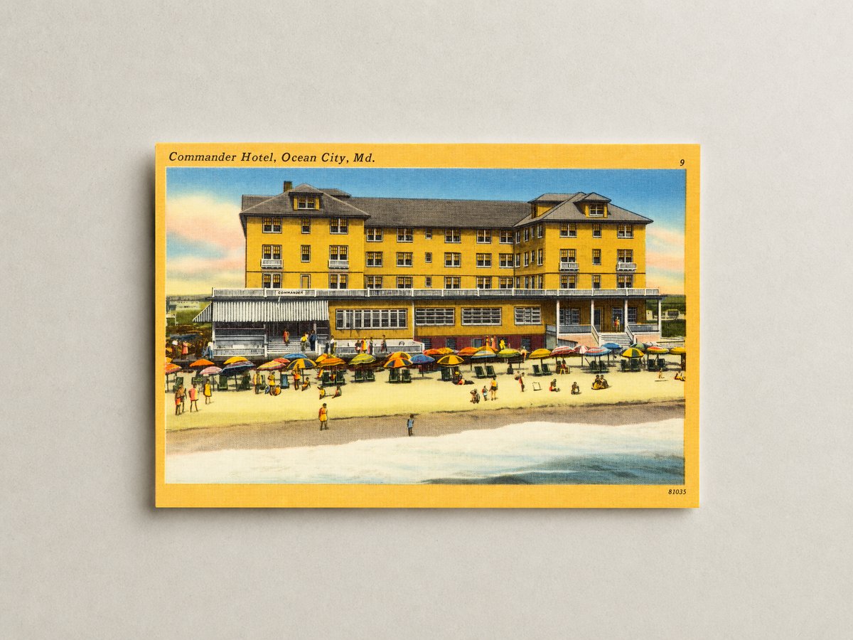 Commander Hotel, Ocean City, MD — Vintage Maryland Postcard