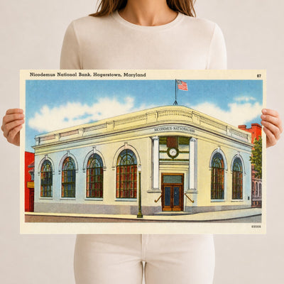 Nicodemus National Bank, Hagerstown, Maryland — Vintage Maryland Postcard