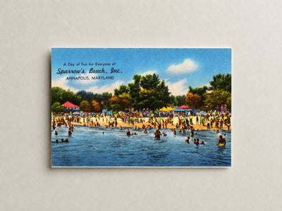 A day of fun for everyone at Sparrow's Beach, Inc., Annapolis, Maryland — Vintage Maryland Postcard