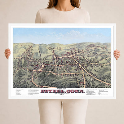 1879 Bethel Connecticut Map | Historic Bird’s-Eye View