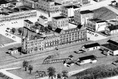Mapa restaurado de Birmingham, Alabama, 1885