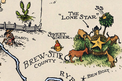 Bootlegger's Map of the United States | Vintage 1920s Prohibition Print