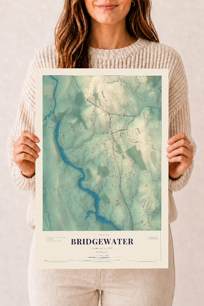 Bridgewater, Connecticut map print, 12" x 18", Archival Matte Print