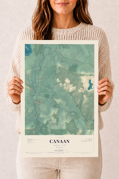 Canaan, Connecticut map print, 12" x 18", Archival Matte Print