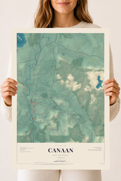 Canaan, Connecticut map print, 18" x 24", Archival Matte Print