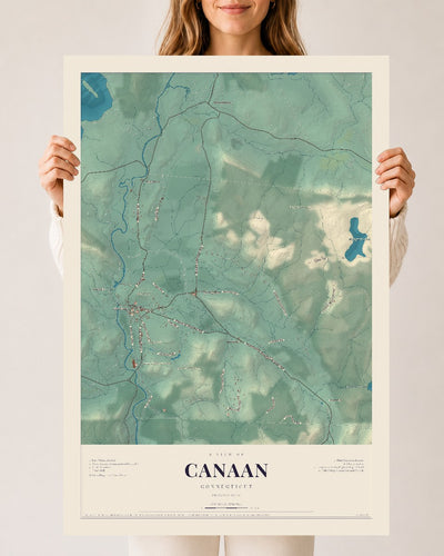 Canaan, Connecticut map print, 24" x 36", Archival Matte Print
