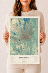 Map of Danbury, Connecticut, 12 x 18 inch unframed archival matte print