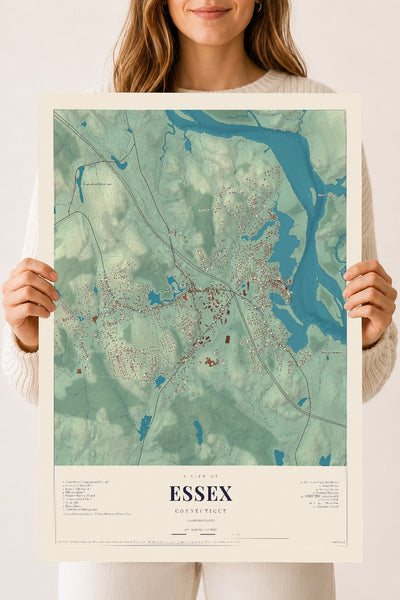 Essex, Connecticut map print, 18" x 24", Archival Matte Print