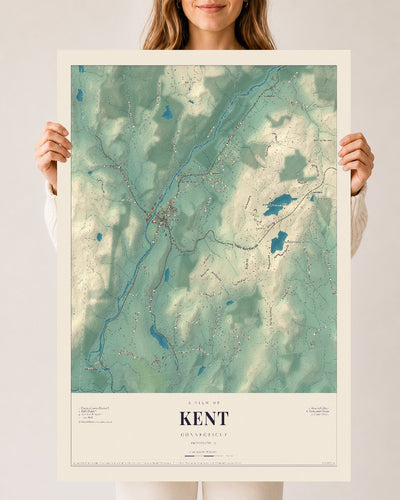Kent, Connecticut map print, 24" x 36", Archival Matte Print