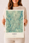 Map of Lisbon, Connecticut, 12 x 18 inch unframed archival matte print