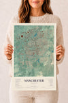 Map of Manchester, Connecticut, 12 x 18 inch unframed archival matte print
