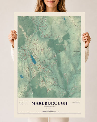 Marlborough, Connecticut map print, 24" x 36", Archival Matte Print