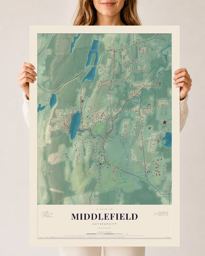 Middlefield, Connecticut map print, 24" x 36", Archival Matte Print