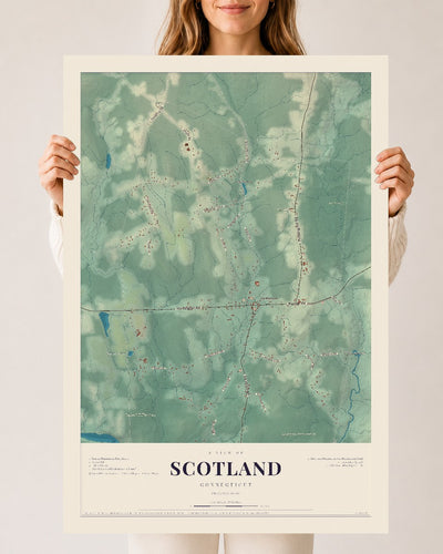 Scotland, Connecticut map print, 24" x 36", Archival Matte Print