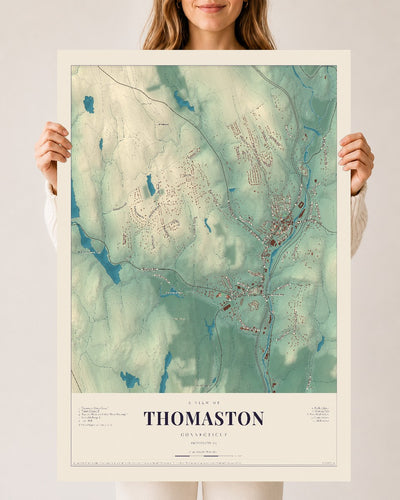 Thomaston, Connecticut map print, 24" x 36", Archival Matte Print