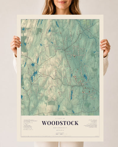 Woodstock, Connecticut map print, 24" x 36", Archival Matte Print