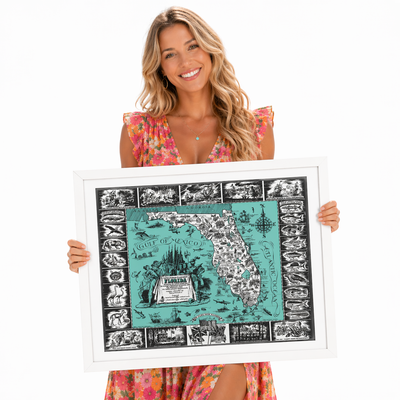 Vintage Florida, a Historic Map Dedicated to the Old Timers, 1951