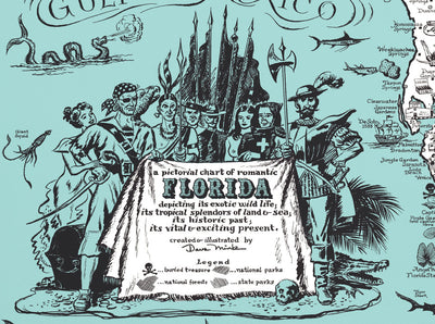 Map of the History and Romance of Florida, 1951
