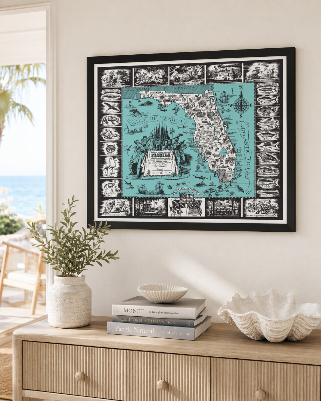 Vintage Florida, a Historic Map Dedicated to the Old Timers, 1951