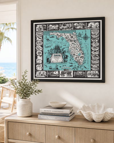 Vintage Florida, a Historic Map Dedicated to the Old Timers, 1951