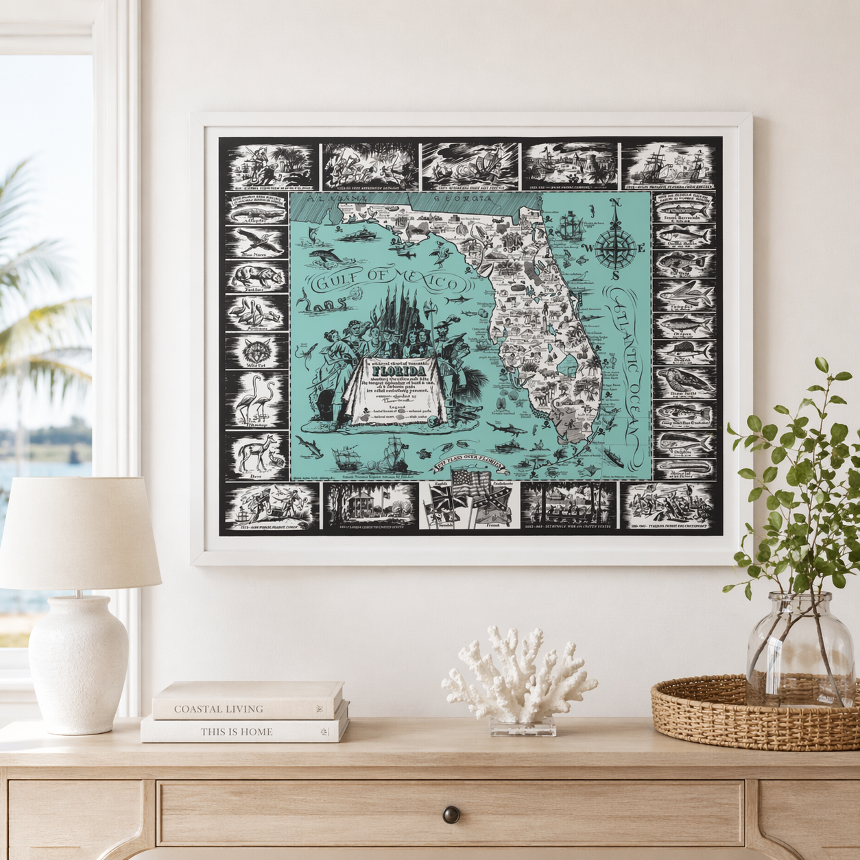 Vintage Florida, a Historic Map Dedicated to the Old Timers, 1951