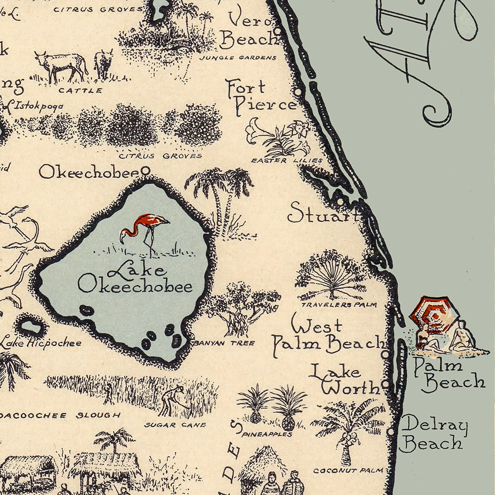 Pictorial Map of Florida (1953)