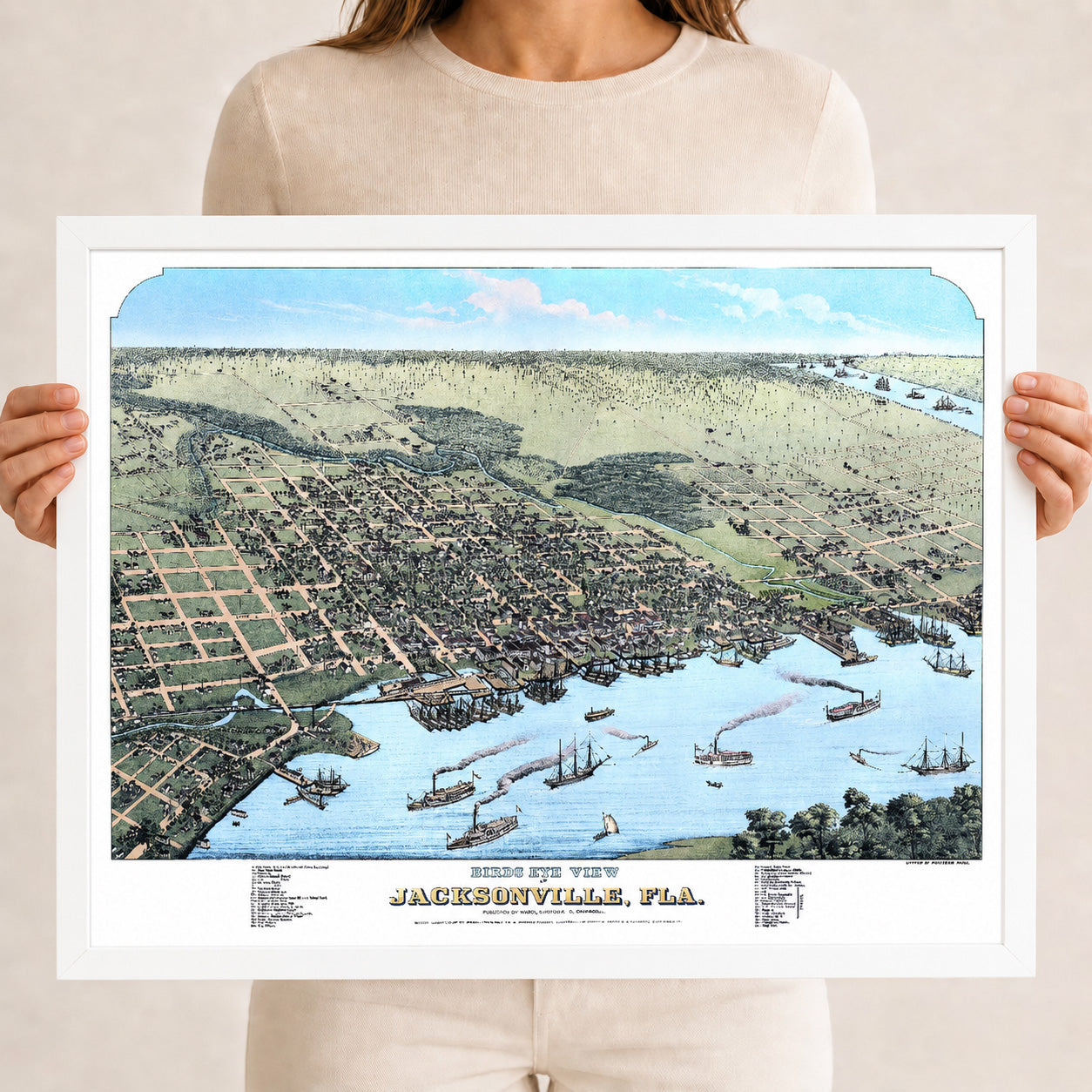 1876 Jacksonville, Florida | Historic Bird’s-Eye View