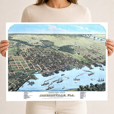 1876 Jacksonville, Florida | Historic Bird’s-Eye View