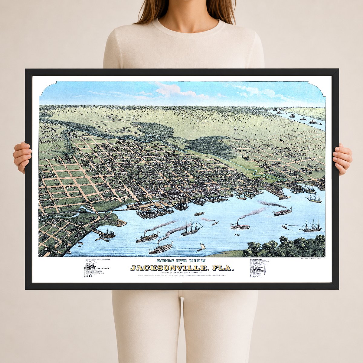 1876 Jacksonville, Florida | Historic Bird’s-Eye View