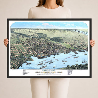 1876 Jacksonville, Florida | Historic Bird’s-Eye View