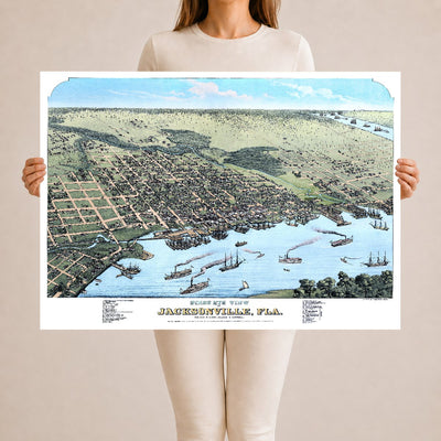 1876 Jacksonville, Florida | Historic Bird’s-Eye View